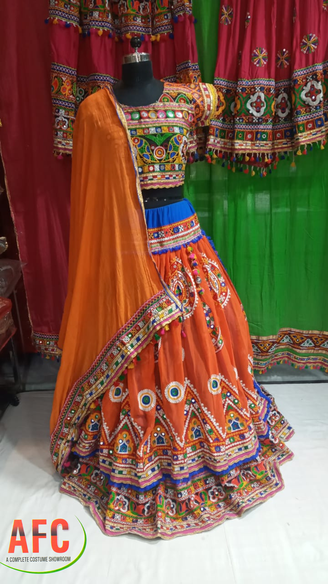 Buy KuJee Navratri Dandiya Lehenga Choli for Women in Red-Maroon  Color(Length 38-39