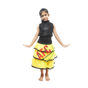 Black Sequence Top with Yellow Skirt Western Girl