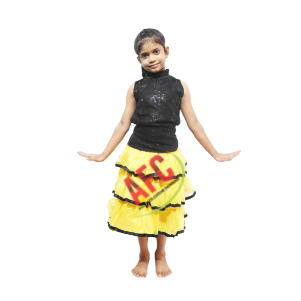 Black Sequence Top with Yellow Skirt Western Girl