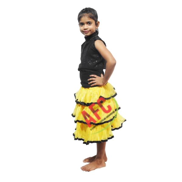 Black Sequence Top with Yellow Skirt Western Girl