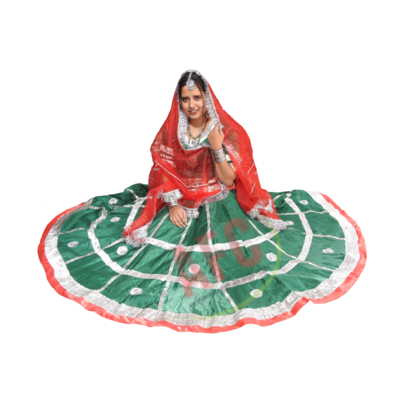 Rajasthani Lehenga (Red and Green)