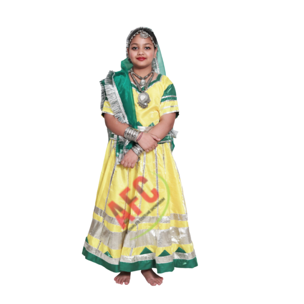 Rajasthani Lehenga (Green and Yellow)