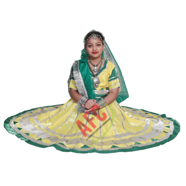 Rajasthani Lehenga (Green and Yellow)