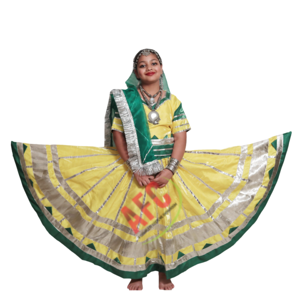 Rajasthani Lehenga (Green and Yellow)