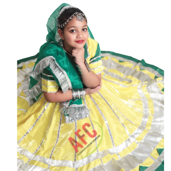 Rajasthani Lehenga (Green and Yellow)