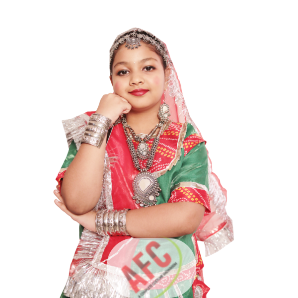Rajasthani Lehenga (Red and Green)