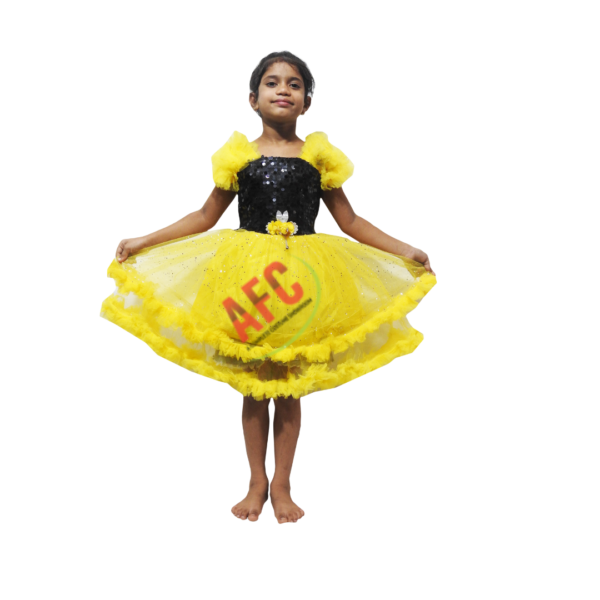 Barbie Yellow Black Sequence Dress